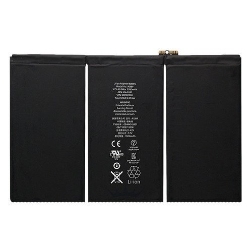 Compatible Battery with Apple iPad 3/4  (APN:616-0591 A1403/A1430/A1416/A1460/A1459/A1458) - Li-Ion 3.7V 11500mAh