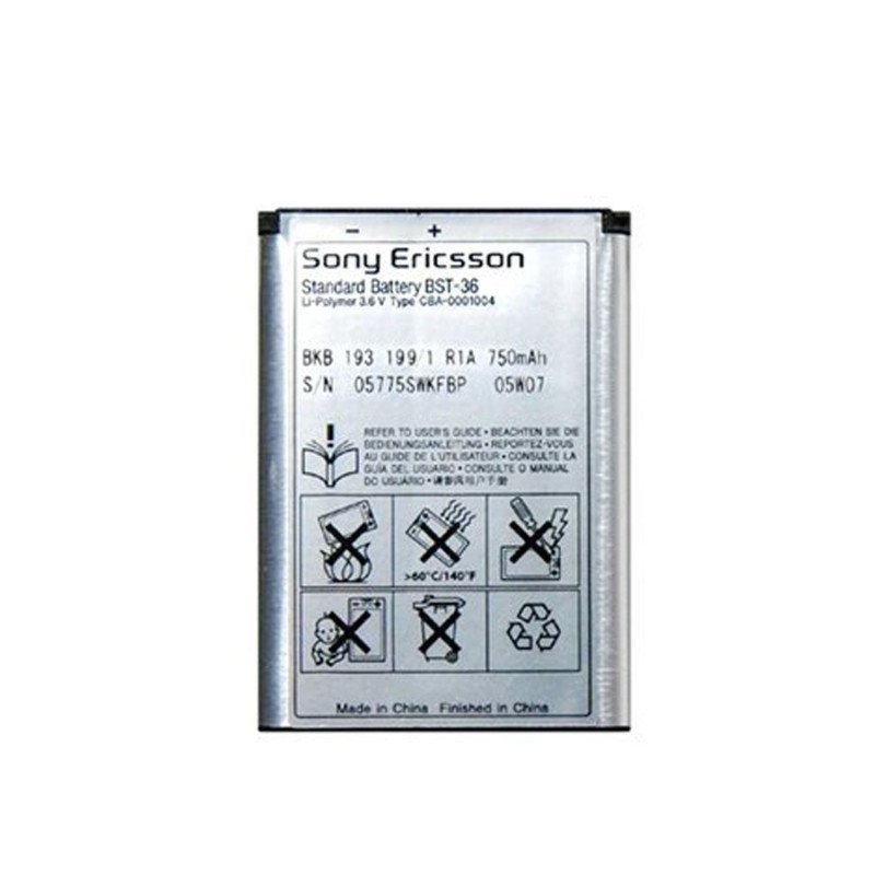 Battery Sony Ericsson BST-36 K510I Z550I/W200I/Z550I/T280I/Z310I/J300I/K330I 750mAh