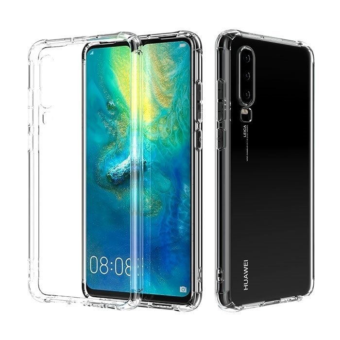 Back Cover Silicone Case Anti Shock 0.5mm for Huawei P30 - Color: Clear