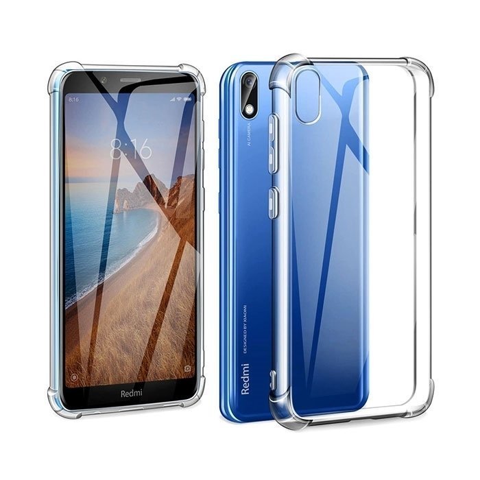 Back Cover Silicone Case Anti Shock 1.5mm for Xiaomi Redmi 7A - Color: Clear