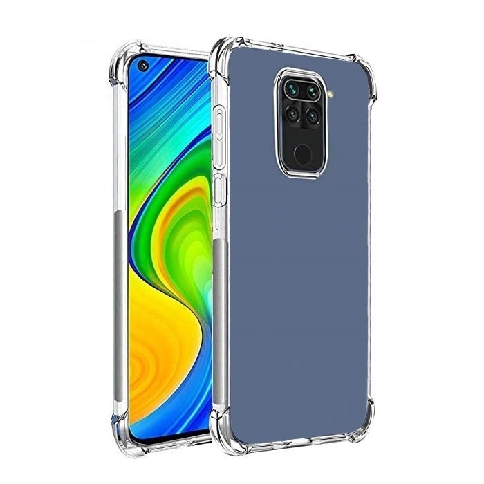 Back Cover Silicone Case Anti Shock 1.5mm for Xiaomi Redmi Note 9 - Color: Clear