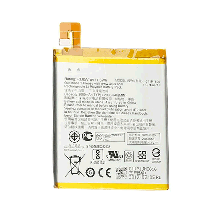 Battery Compatible WithAsus C11P1606 ZenFone 3 Laser 5.5" ZC551K - 3000 mAh