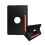 Case Rotating 360 Stand with Pencil Case for Samsung T500 Galaxy Tab A7 - Color: Black