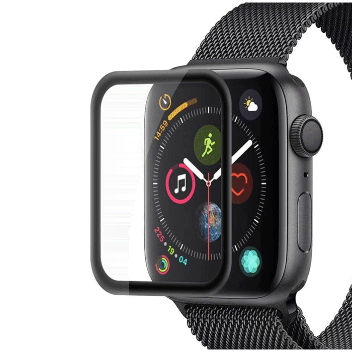 Apple Watch 40mm Full Glue Tempered Glass 5D - Color: Black