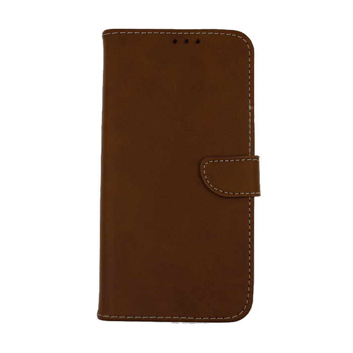 Leather Book Case with Clip for Xiaomi POCO M3  - Color: Brown