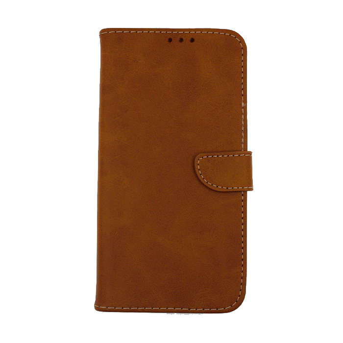 Leather Book Case with Clip for Xiaomi Poco X3  - Color: Dark Brown