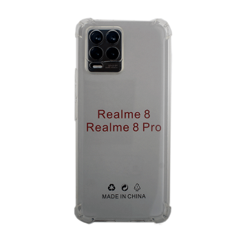 Silicone Case Anti Shock 1.5mm for Realme 8 - Color: Clear