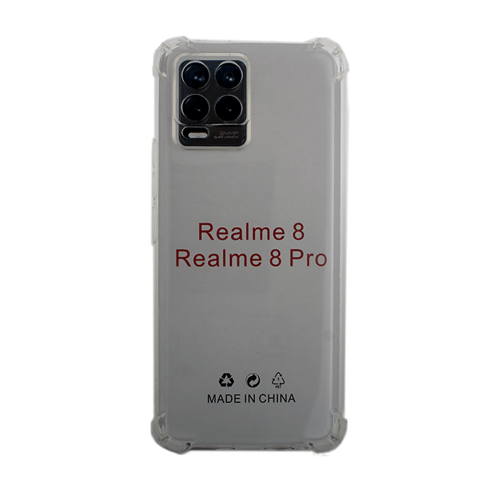 Silicone Case Anti Shock 1.5mm for Realme 8 - Color: Clear