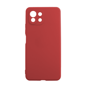 Silicone Case Soft Back Cover for Xiaomi Mi 11 Lite  - Color: Red