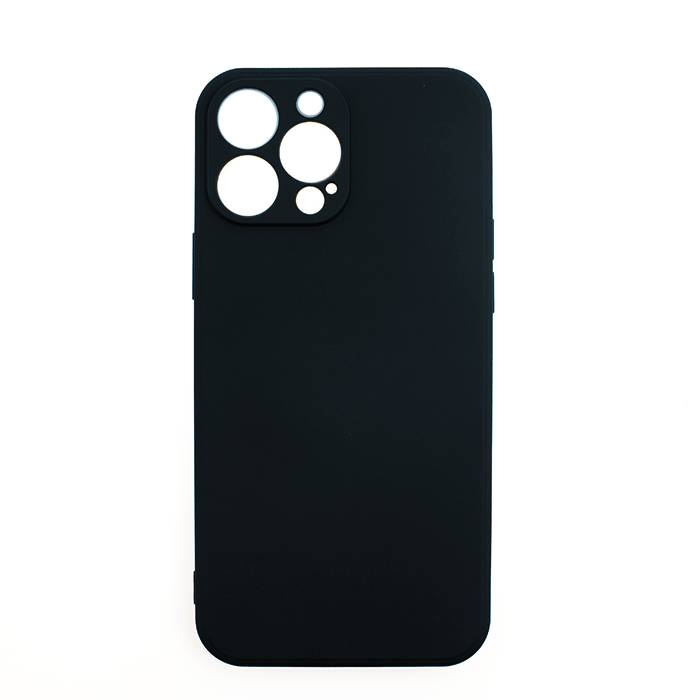 Silicone Case Soft Back Cover for iPhone 13 Pro Max - Color: Black