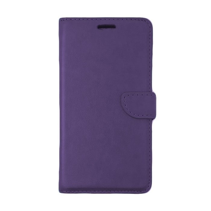 Leather Book Case with Clip For Huawei Y630  - Color : Purple