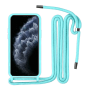 Back Cover Silicone With Strap for Apple Iphone 11 Pro Max - Color : Turquoise