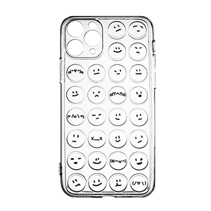 Silicone Case with Emoji for iPhone 11 Pro - Color: Clear