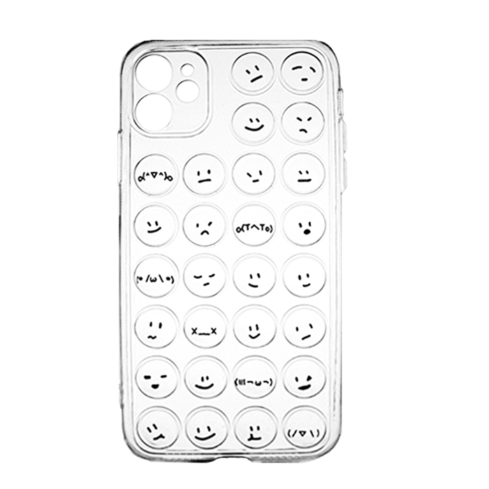 Silicone Case with Emoji for iPhone 11 - Color: Clear