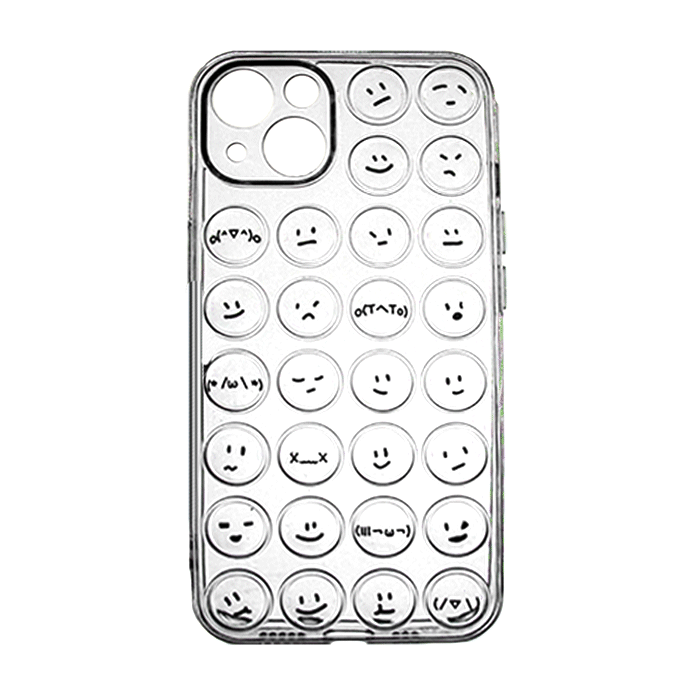 Silicone Case Emoji for iPhone 13 - Color: Clear