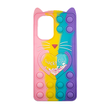 Silicone Case Colorful Bubbles for Xiaomi Poco F3 - Design: Colorful Heart (Coral - Purple)