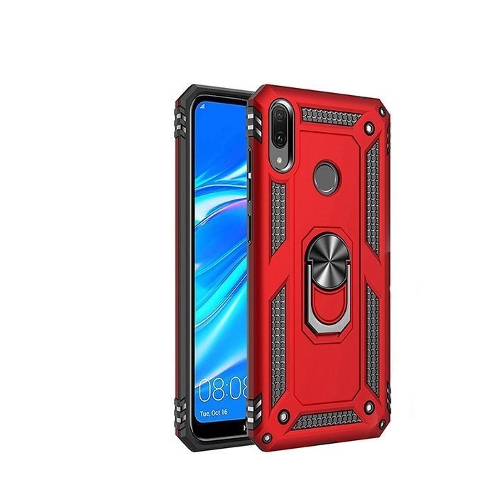 Motomo Tough Armor With Ring For Poco X3 - Color: Red