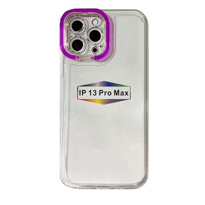 Fashion Candy Color With Colored Frame Camera For  Iphone 13 Pro Max - Color : Purple