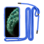 Back Cover Silicone With Strap For Iphone 13 Pro - Color: Blue