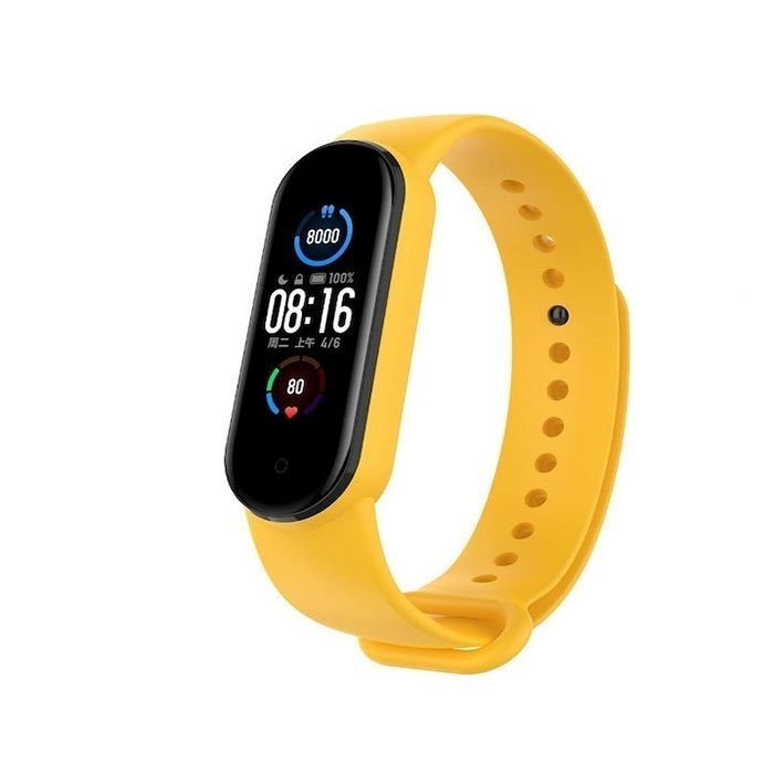 Cilicone For Xiaomi (Mi Smart Band 5/Mi Smart Band 6) – Color : Yellow