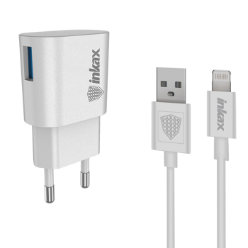 Inkax (CD-08-IP) Fast Charger USB 1A & Ligthning Cable