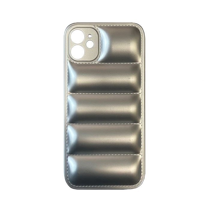 Silicone Back Cover wavy for Apple IPhone 11 - Color: Silver