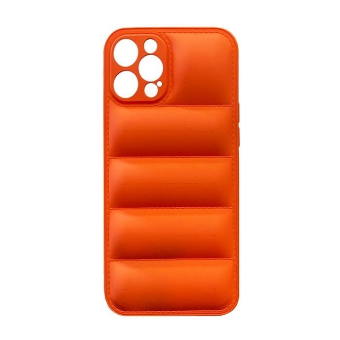 Silicone Back Cover wavy for Apple IPhone 12 Pro Max - Color: Orange