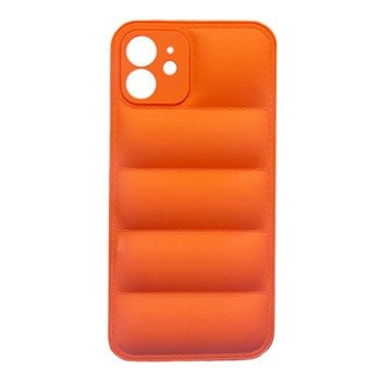 Silicone Back Cover wavy for Apple IPhone 12 - Color: Orange