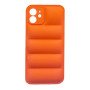 Silicone Back Cover wavy for Apple IPhone 12 - Color: Orange