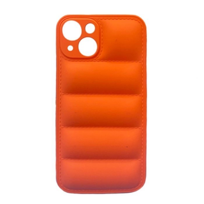 Silicone Back Cover wavy for Apple IPhone 13 - Color: Orange