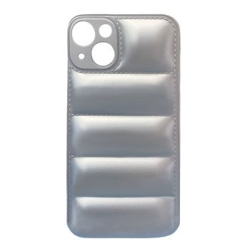 Silicone Back Cover wavy for Apple IPhone 13 - Color: Silver
