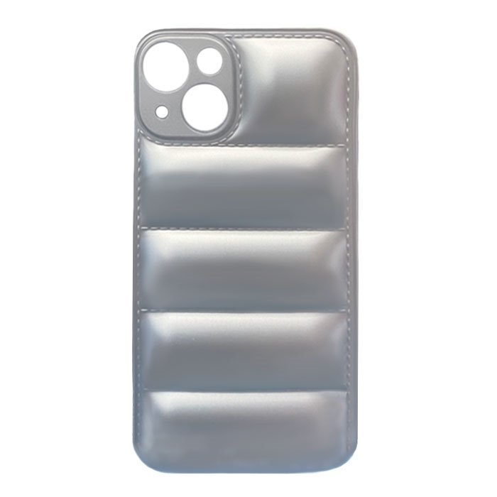 Silicone Back Cover wavy for Apple IPhone 13 - Color: Silver