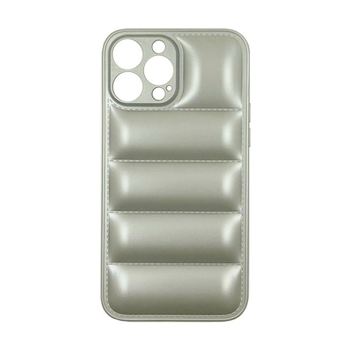 Silicone Back Cover wavy for Apple IPhone 13 Pro Max - Color: Silver