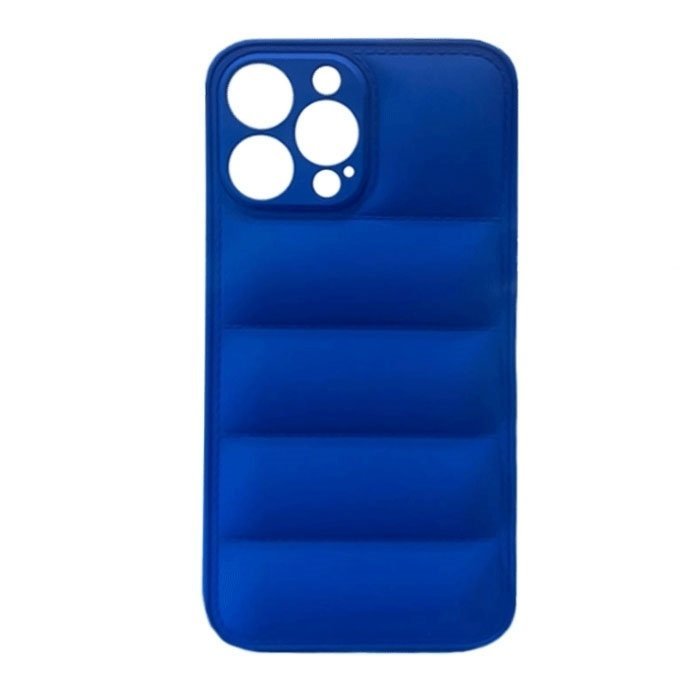 Silicone Back Cover wavy for Apple IPhone 13 Pro Max - Color: Blue