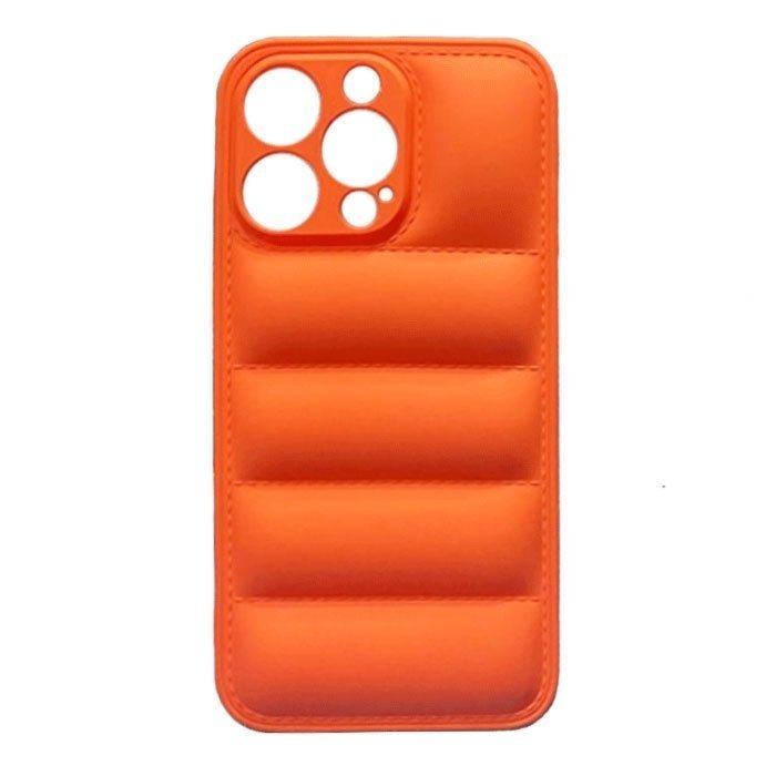 Silicone Back Cover wavy for Apple IPhone 13 Pro Max - Color: Orange