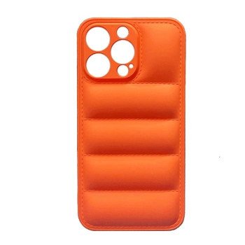 Silicone Back Cover wavy for Apple IPhone 13 Pro - Color: Orange