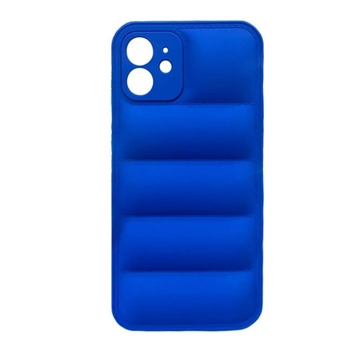 Silicone Back Cover wavy for Apple IPhone 12 - Color: Blue