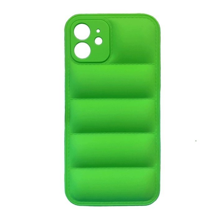 Silicone Back Cover wavy for Apple IPhone 12 - Color: Green