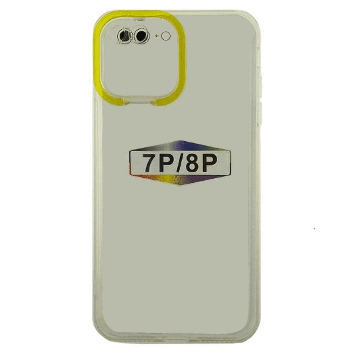 Fashion Candy Color With Colored Frame Camera For Iphone 7 Plus/8 Plus - Color: Yellow