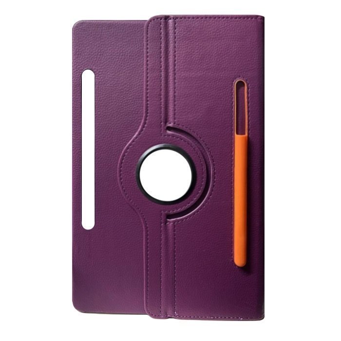 Case Rotating 360 Stand with Pencil Case for Samsung T500 Galaxy Tab A7 - Color: Purple