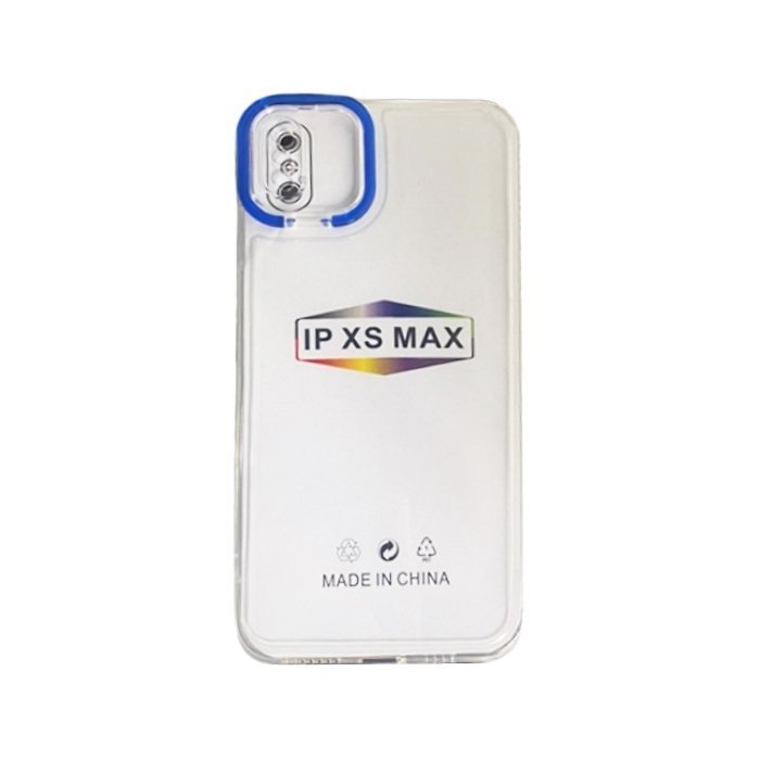 Fashion Candy Color With Colored Camera Frame For Iphone XS MAX - Color: Dark Blue
