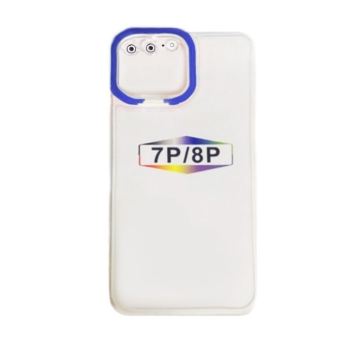 Fashion Candy Color With Colored Frame Camera For Iphone 7 Plus/8 Plus - Color: Dark Blue