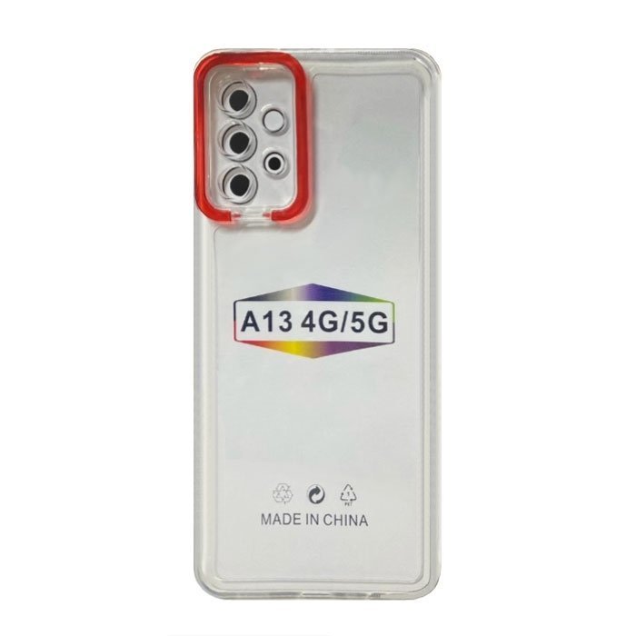 Fashion Candy Color With Colored Frame Camera For Samsung A13 5g - Color: Red