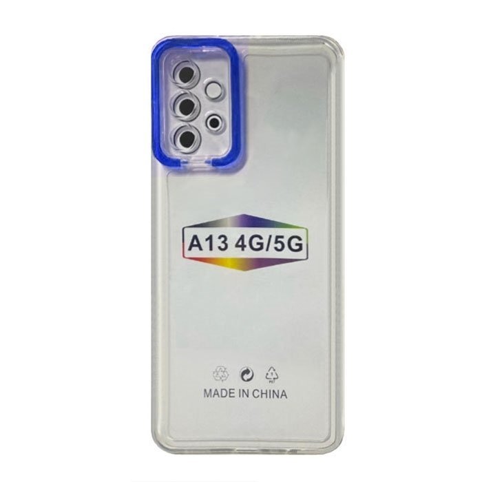 Fashion Candy Color With Colored Frame Camera For Samsung A13 5g - Color: Dark Blue