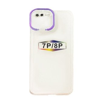 Fashion Candy Color With Colored Frame Camera For Iphone 7 Plus/8 Plus - Color: Purple
