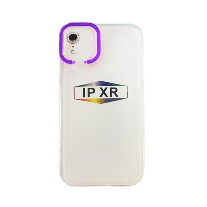 Fashion Candy Color With Colored Camera Flame For Iphone XR - Color: Purple