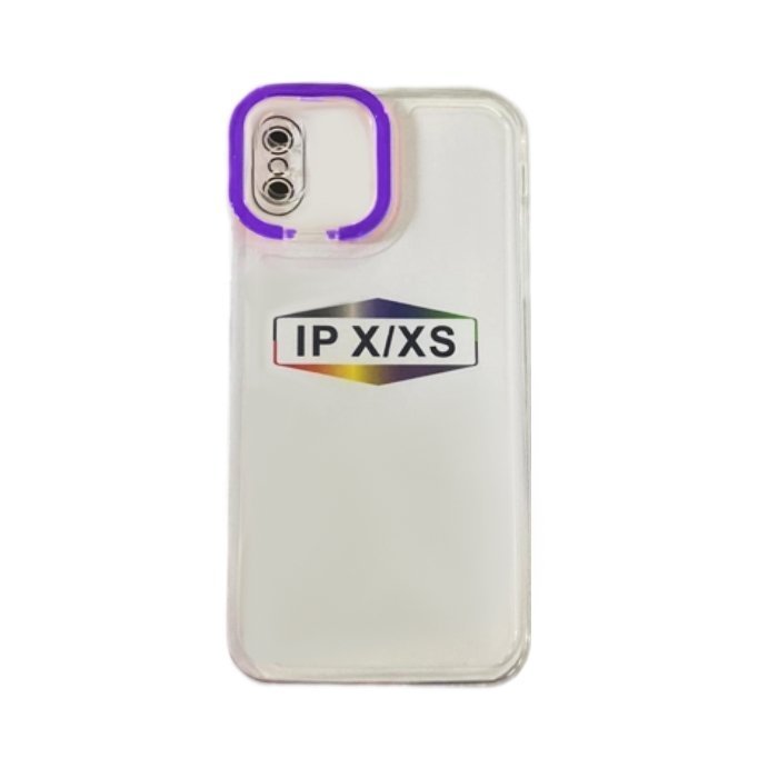 Fashion Candy Color With Colored Camera Frame For Iphone XS MAX - Color: Purple