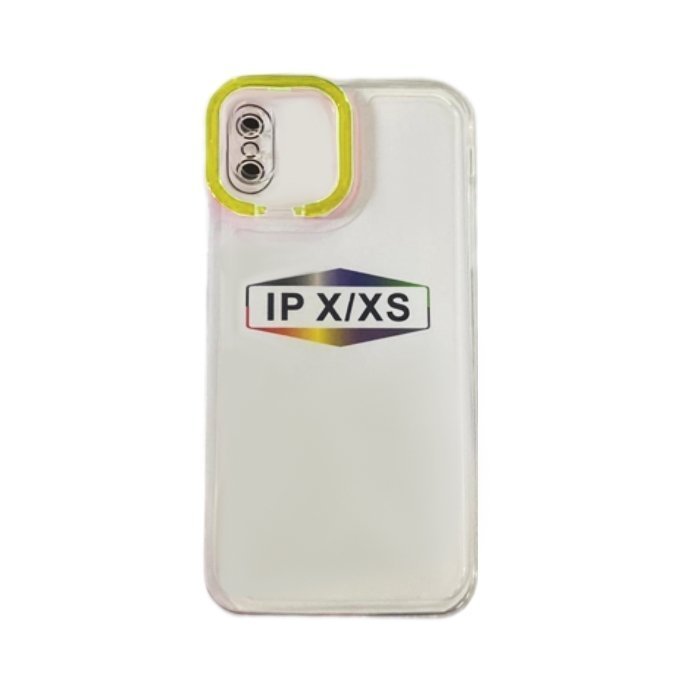 Fashion Candy Color With Colored Camera Frame For Iphone XS MAX - Color: Yellow
