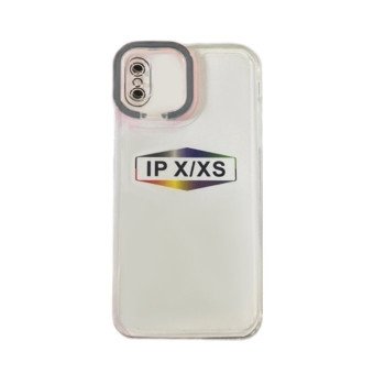 Fashion Candy Color With Colored Frame Camera For Iphone X/XS - Color: Grey