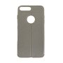 Litchi Silicone Back Case for Apple iPhone 7 Plus / 8 Plus 5.5 inches - Color: Gray